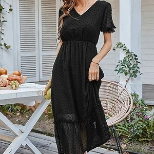 Brand New Black sheer midi dress